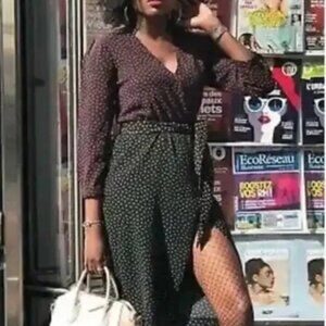 NWT Zara Woman multi color polka dot wrap dress size small